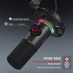 FIFINE USB Gaming Microphone, RGB Dynamic Mic - Image 3