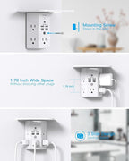 One Beat Surge Protector Wall Outlet Extender, 5 Outlets & 4 USB Ports - Image 4