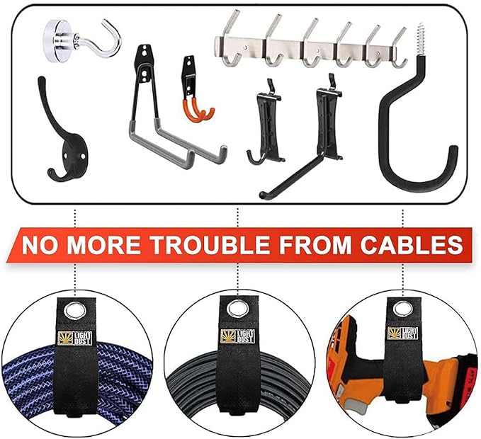 22PCS Heavy Duty Storage Straps Garage Organization Tool Organizers and Storage - Image 3