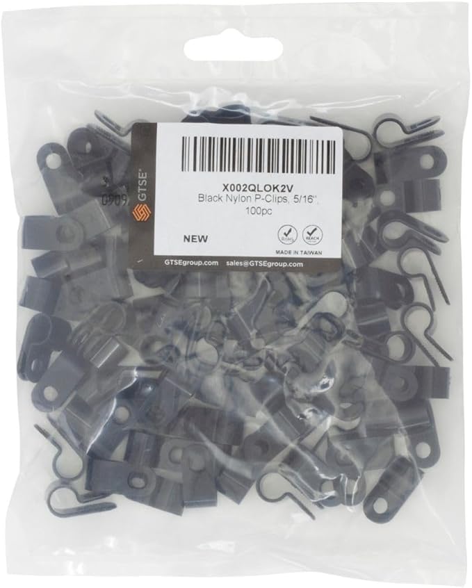 GTSE Black Nylon Plastic Cable Clamps, 5/16" Screw Mounts - Image 5