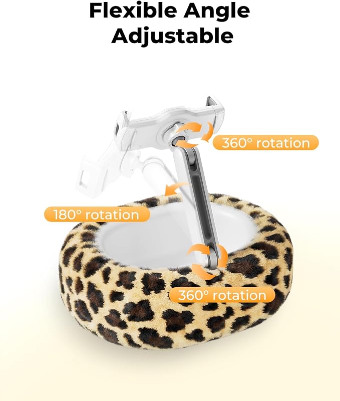 Kindle Pillow Stand with Leopard Print – Soft Tablet Holder with Snack Bowl & - Image 4