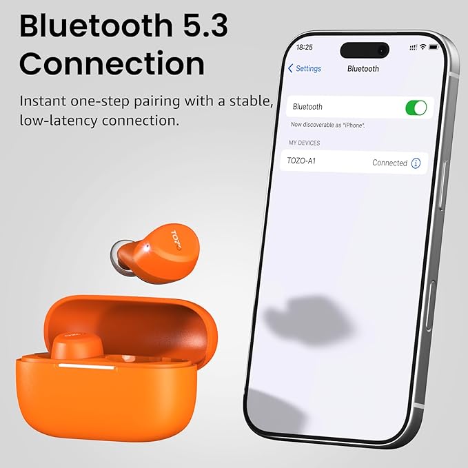 TOZO A1 Wireless Earbuds Bluetooth 5.3 Light Weight in Ear IPX5 Waterproof - Image 9