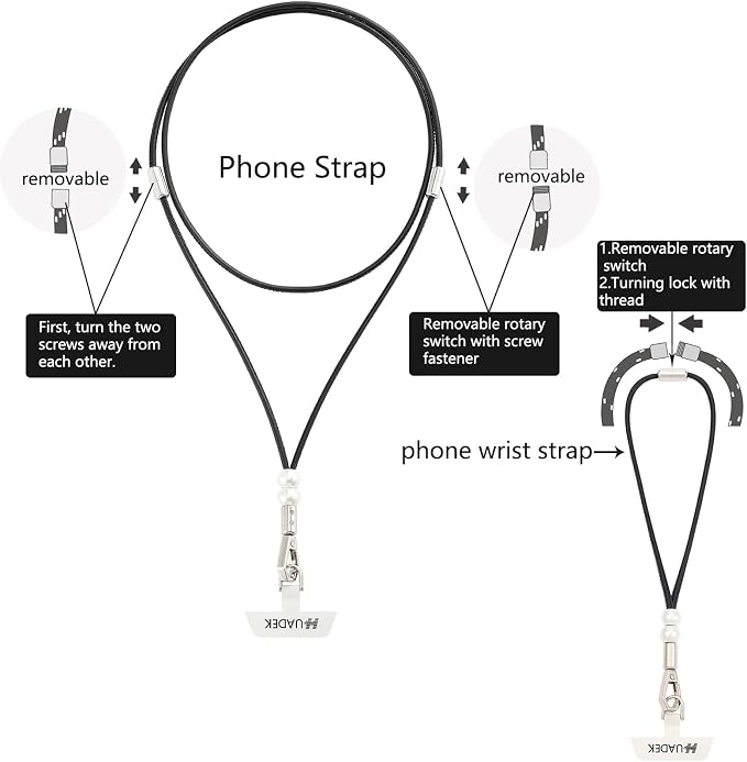 cell phone lanyard Detachable Phone Chain Strap Leather 2-in-1 anti theft phone - Image 4