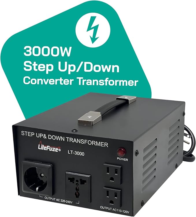 LiteFuze LT Series 3000 Watt Voltage Converter Transformer Step Up/Down - 110v - Image 3