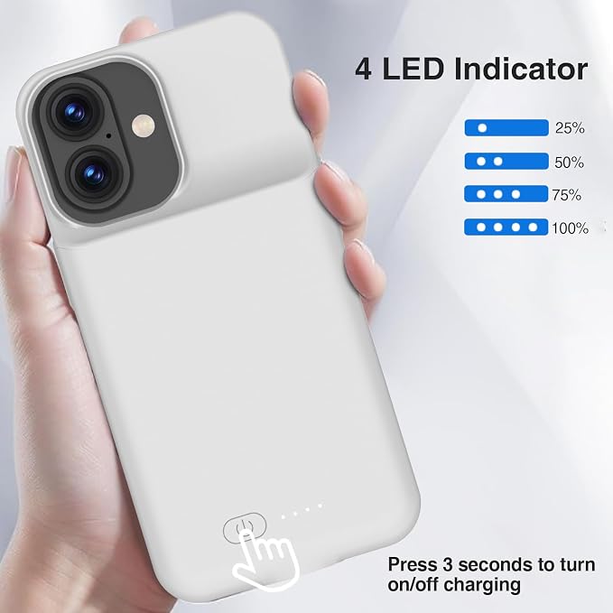 GIN FOXI Battery Case for iPhone 17, Charging Case Charger 8500mAh Ultra-Slim - Image 6