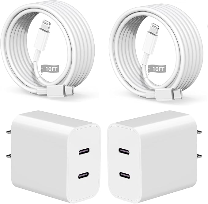 for iPhone Fast Charger, Dual Port USB C iPhone Charger Fast Charging Block by SpeedScope
