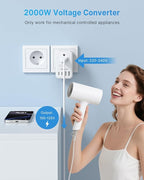 220V to 110V Travel Voltage Converter US to Europe, VINTAR 2000W Foldable - Image 3