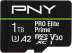 PNY 1TB PRO Elite Prime C10 U3 V30 A2 microSDXC Flash Memory Card – Ultra-Fast by PNY