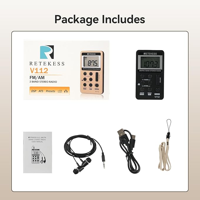 Retekess V112 AM FM Pocket Radio, Digital Radio - Image 7