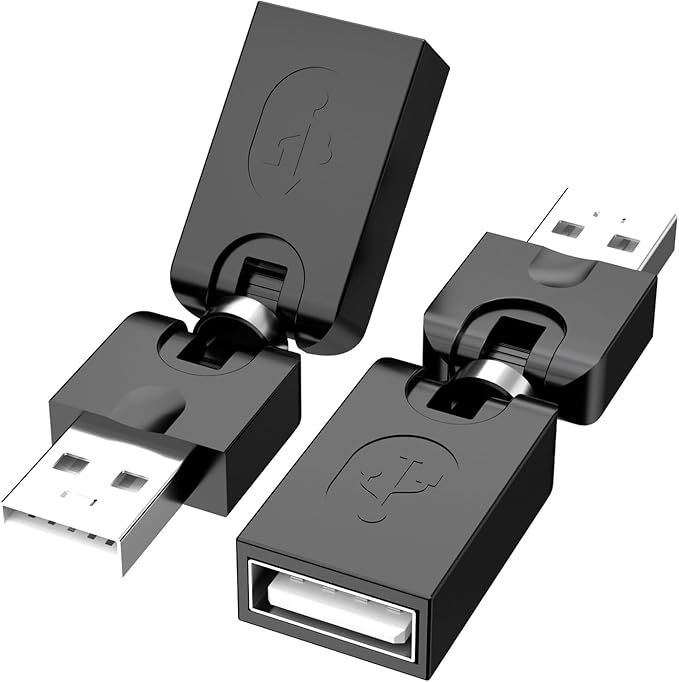 PANPEO 2 Pack USB 90 Degree Adapter, Rotating and Swivel Twist USB 2.0 Type A by PANPEO