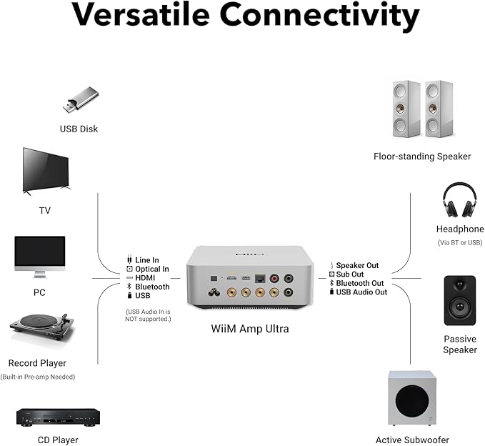 WiiM Amp Ultra with Voice Remote 2 | 100W Streaming Amplifier with Premium ESS - Image 9