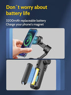 Professional Gimbal Stabilizer for Smartphone, RGB Magnetic Refill Light - Image 4