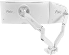 Pixio PS2D White Ultrawide Heavy-Duty Premium Dual Monitor Arm Stand Desk Mount by Pixio