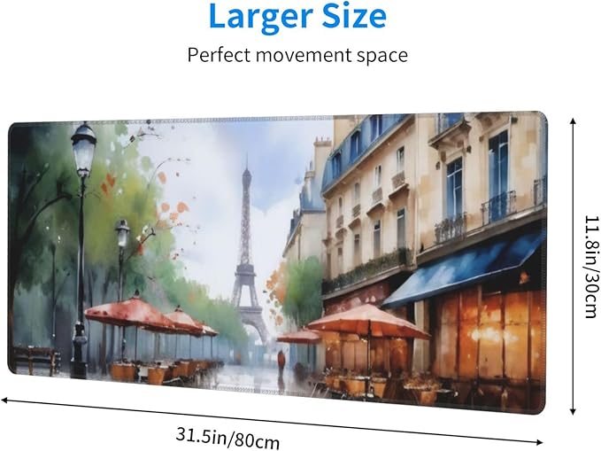 Gaming Mouse Pad, Large Non-Slip Rubber Base Mousepad, Keyboard Mouse Mat - Image 4