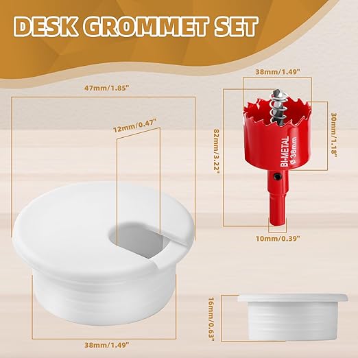 Desk Grommet 1.5 Inch 10 Pieces, Desk Hole Cover - Image 2