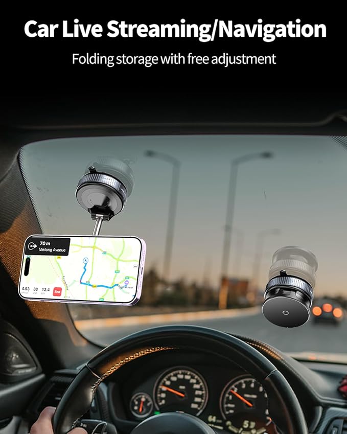 Spinning Vacuum Magnetic Phone Holder 15W Fast Wireless Charger - Image 7