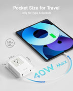 Flat USB C Wall Charger with 31.5in Retractable Type-C Cable, 5-in-1 Slim Wall - Image 6