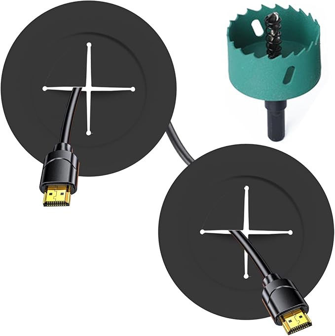 TV Wire Hider Kit for Wall Mount TV, Includes 2 Pass Throughs and Hole Saw by Riozoo%C2%AE-EmbellishYouLife