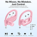 OCC Wireless Ear Hook Sport Earbuds, IPX5 Waterproof, 80H Playtime Earphones - Image 6