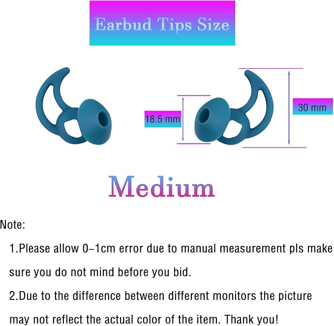 Medium Earbud Tips Silicone Replacement Ear Tips Compatible - Image 2