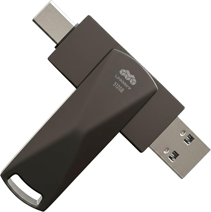 LinkMore NR P50 512GB External SSD – Type-C & USB-A Portable Drive, USB 3.2 - Image 6