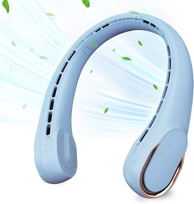 Neck Fan, Bladeless Neck Fan, USB Rechargeable Personal Fan, 4000 mAh Battery by ASNUG