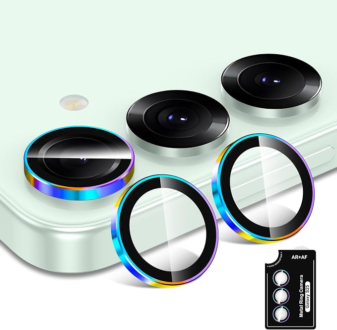 for Samsung Galaxy S25 Camera Lens Protector, Individual Metal Ring Tempered - Image 2