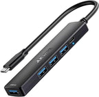 USB C Hub with USB C Powered/Data Port, USB Extender by AKWOR