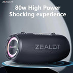 ZEALOT 80W Portable Bluetooth Speaker, Stereo Sound - Image 4