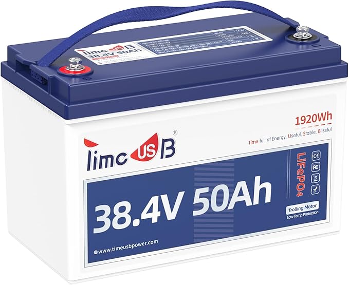 36V 50Ah Lithium Battery, Timeusb 36V LiFePO4 Battery by Timeusb