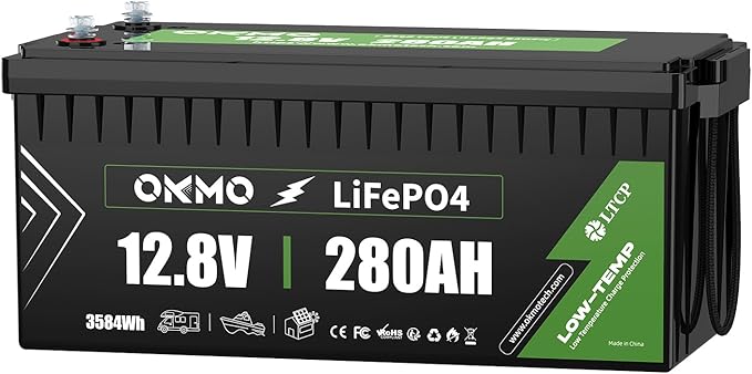 OKMO 12V 280Ah LiFePO4 Lithium Battery Built-in 150A BMS Low-Temp Protection by OKMOBeYourHomePowerBackup