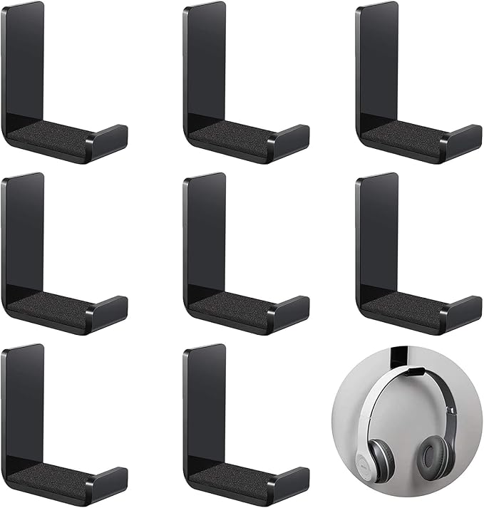Weewooday 8 Pcs Headphone Hanger Headphone Holder Wall Hook Desk Bulk Adhesive by Weewooday