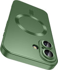 Magnetic for iPhone 16 Case Slim Soft Silicone Bumper Shockproof Metallic by LEKEVO