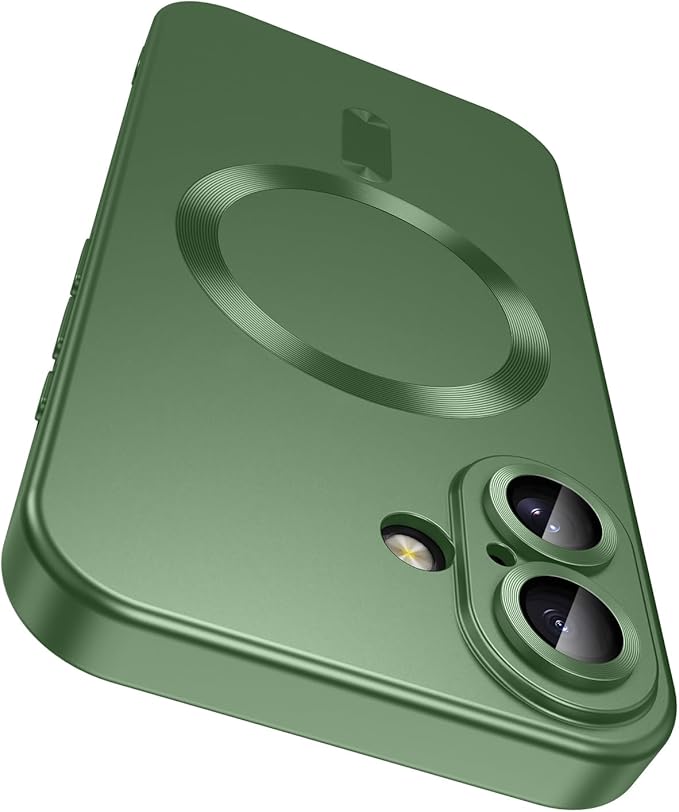 Magnetic for iPhone 16 Case Slim Soft Silicone Bumper Shockproof Metallic by LEKEVO