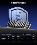ORICO OS5 4TB M.2 SSD for PS5 Storage Expansion, M.2 PCIe 4.0 NVMe Gaming SSD - Image 9