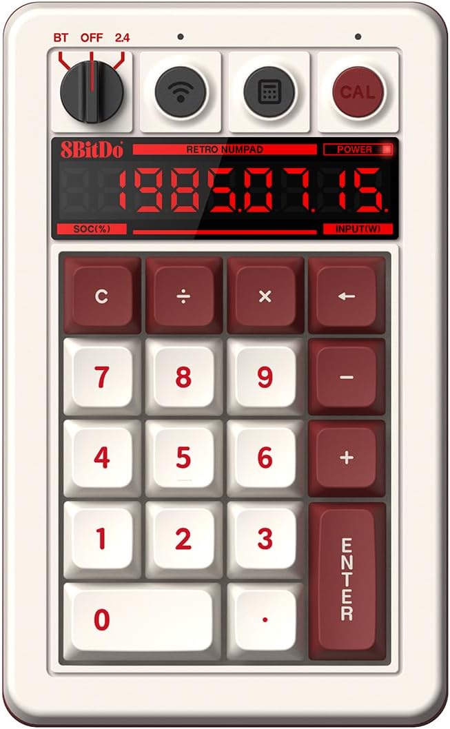 8Bitdo 18 Keys Retro Mechanical Numpad, Supports PC Numpad & Standard by 8BitDo