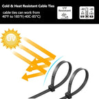 800 PCS Black Zip Ties Assorted Sizes 8+12+14+18 Inch Self-locking Nylon Cable - Image 4
