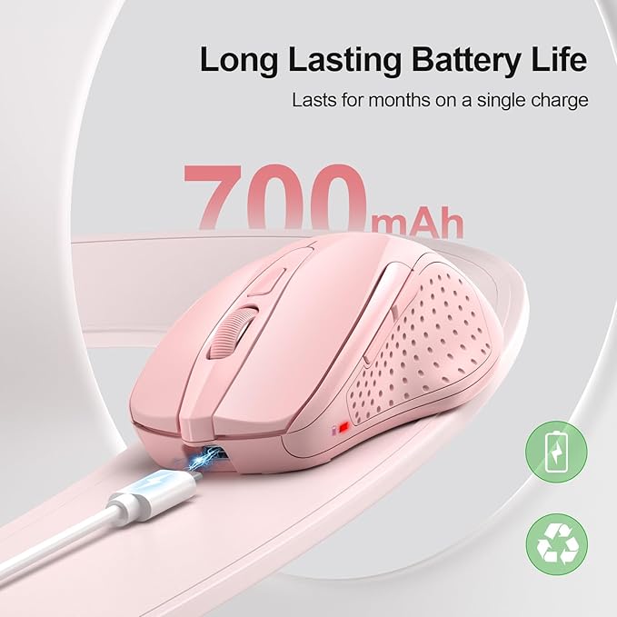 TECKNET Wireless Mouse Rechargeable 4800 DPI Silent USB A & Bluetooth Mouse 6 - Image 3