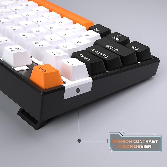 MageGee 75% Mechanical Gaming Keyboard, LED White Backlit, 87 Keys Compact TKL - Image 4