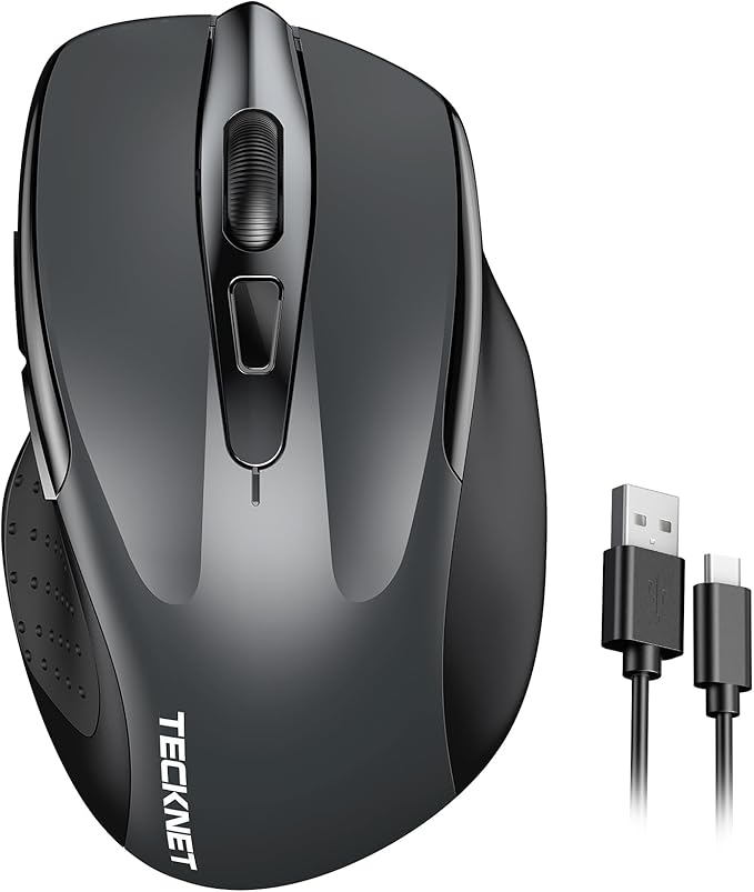 TECKNET Wireless Mouse Rechargeable, 2.4G USB-A Silent Mouse, Quiet Click by Tecknet