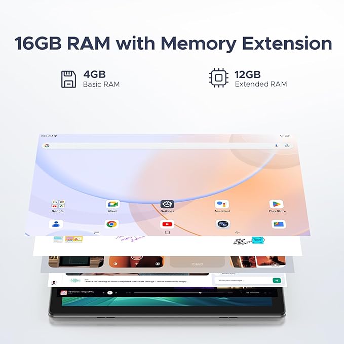 DOOGEE U10 10 inch Tablet with Keyboard, Android 15 Tablet 16GB+128GB/2TB Expand - Image 6