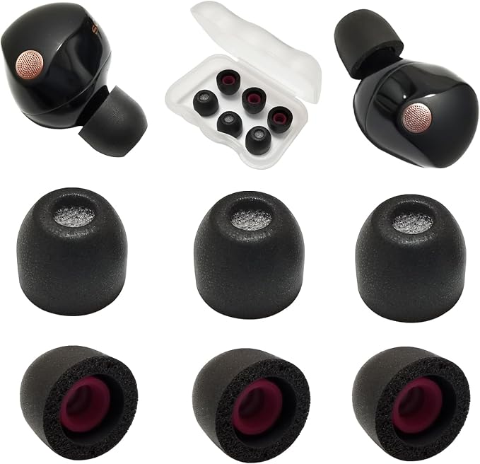 Memory Foam Tips for Sony WF-1000XM5 Earbuds Tips for WF-1000XM5 WF-1000XM4 by Mijusun
