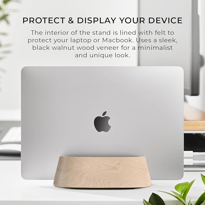 HumanCentric Vertical Laptop Stand in Maple Wood, Upright Adjustable Holder and - Image 4
