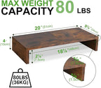 TEAMIX 2 Pack Monitor Stand Riser-20 inch, Wooden Tabletop Shelf - Image 4