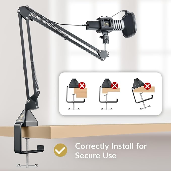 TONOR USB Microphone Kit, PC Podcast Recording Cardioid Condenser Computer Mic - Image 6