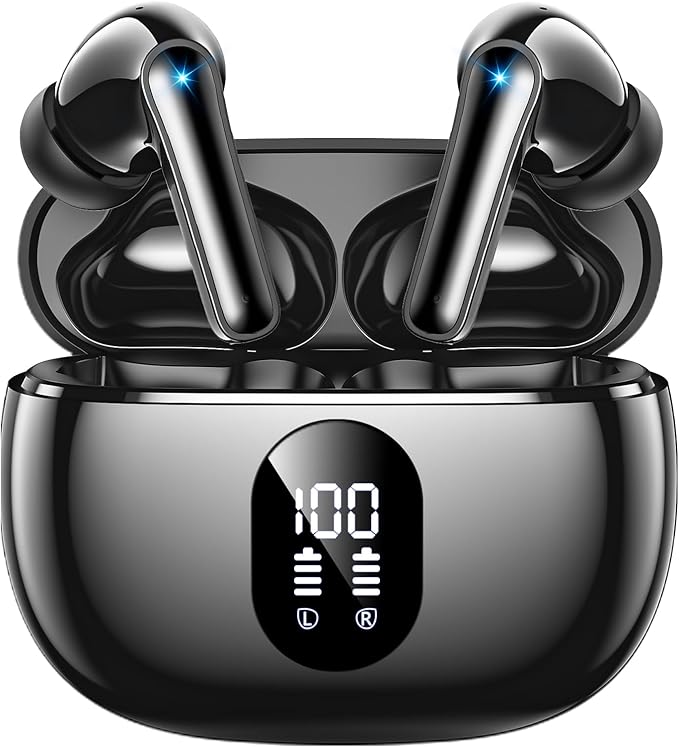 Wireless Earbuds Deep Bass Sound Ear Buds, LED Display Earphones by WirelessEarbuds