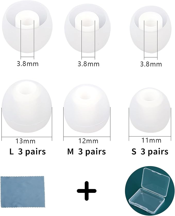 Earbud Replacement Tips Silicone Earbud Tips Fit Most in-Ear Earbuds Headphone - Image 2