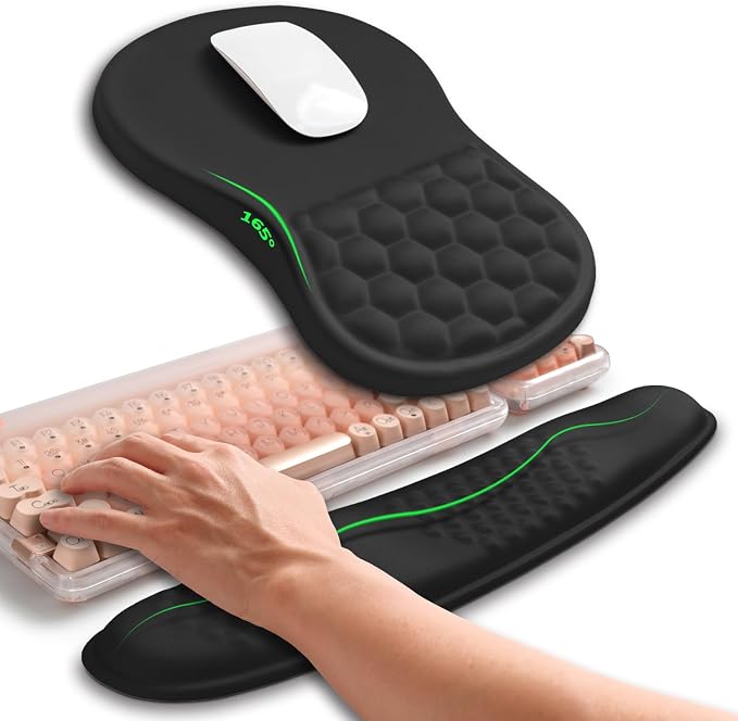 Hokafenle 2in1 Combination, Wave Keyboard Wrist Rest and Ergonomic Curvature by Hokafenle