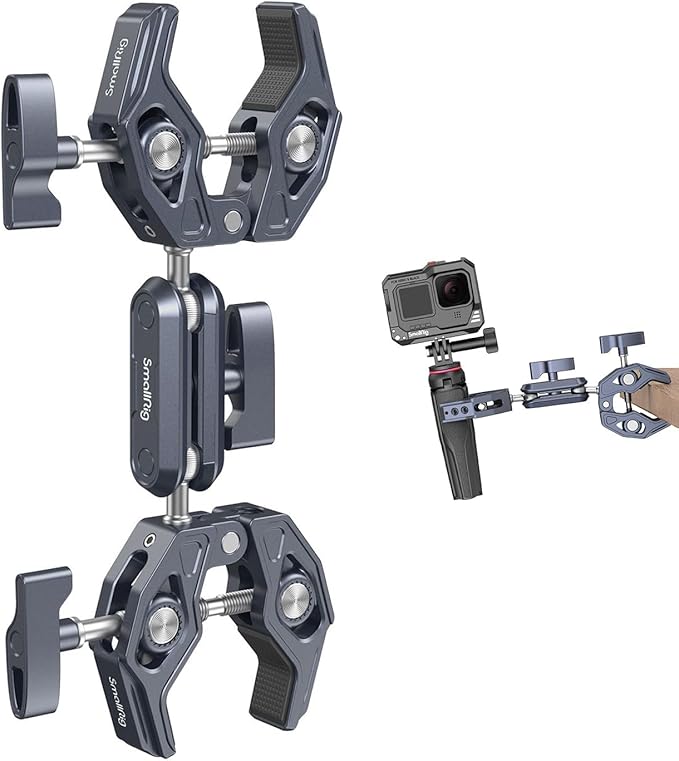 SMALLRIG Double Clamp Mount, Umbrella Clamp, Super Clamp Arm, by SmallRig