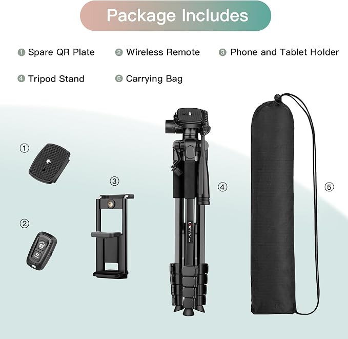 Victiv 68" Phone Tripod Stand, Tablet Tripod - Image 8